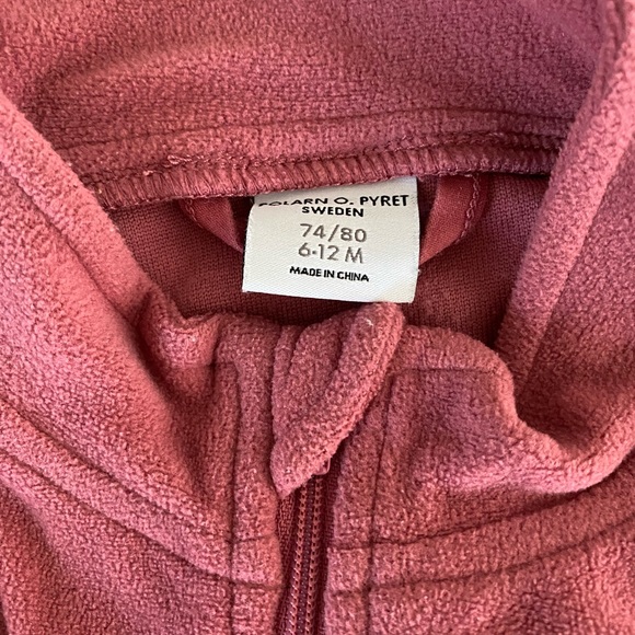 Pink Fleece Polarn O. Pyret Sweatsuit. Size 6-12 months (runs big!) - Picture 3 of 5
